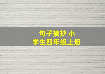 句子摘抄 小学生四年级上册